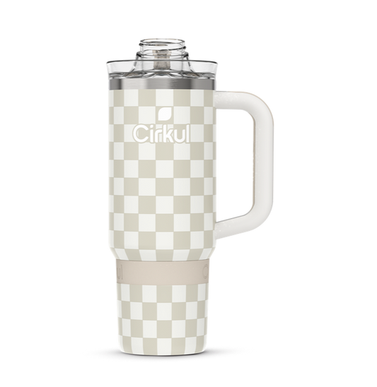 Limited Edition: 30oz. Taupe Tartan Travel StrawSip™ Tumbler FUIQ
